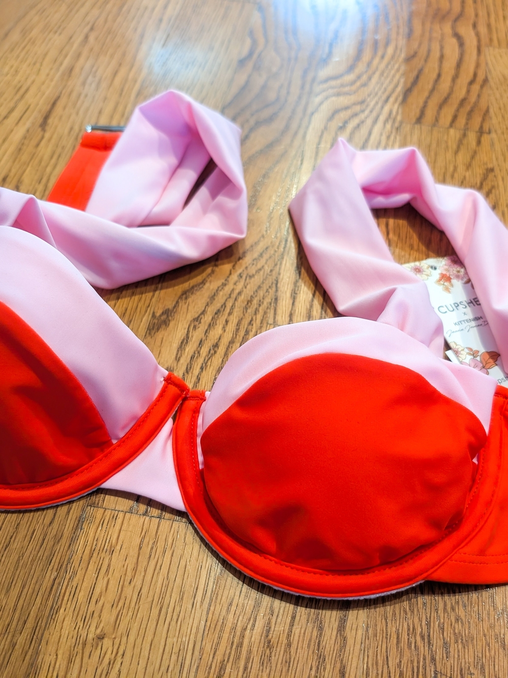 (NWT) Cupshe Red and Light Pink Bikini Set
